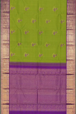 Collection of Kanchipuram Silk Green Saree in a gallery layout