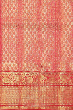 Collection of Kanchipuram Silk Brocade Gold Saree in a gallery layout