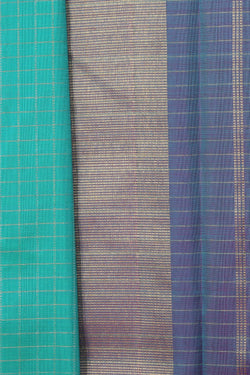 Collection of Kanchipuram Silk Sea Green Saree in a gallery layout