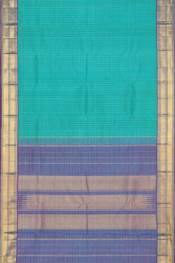 Collection of Kanchipuram Silk Sea Green Saree in a gallery layout