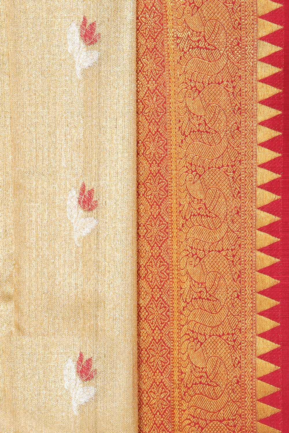 Kanchipuram Silk Brocade Gold Saree