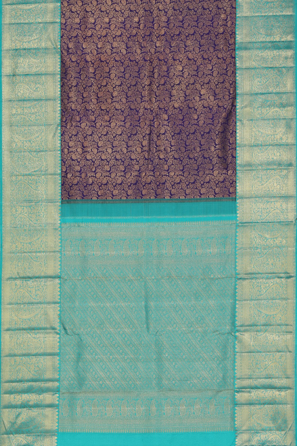 Collection of Kanchipuram Silk Brocade Violet Saree in a gallery layout