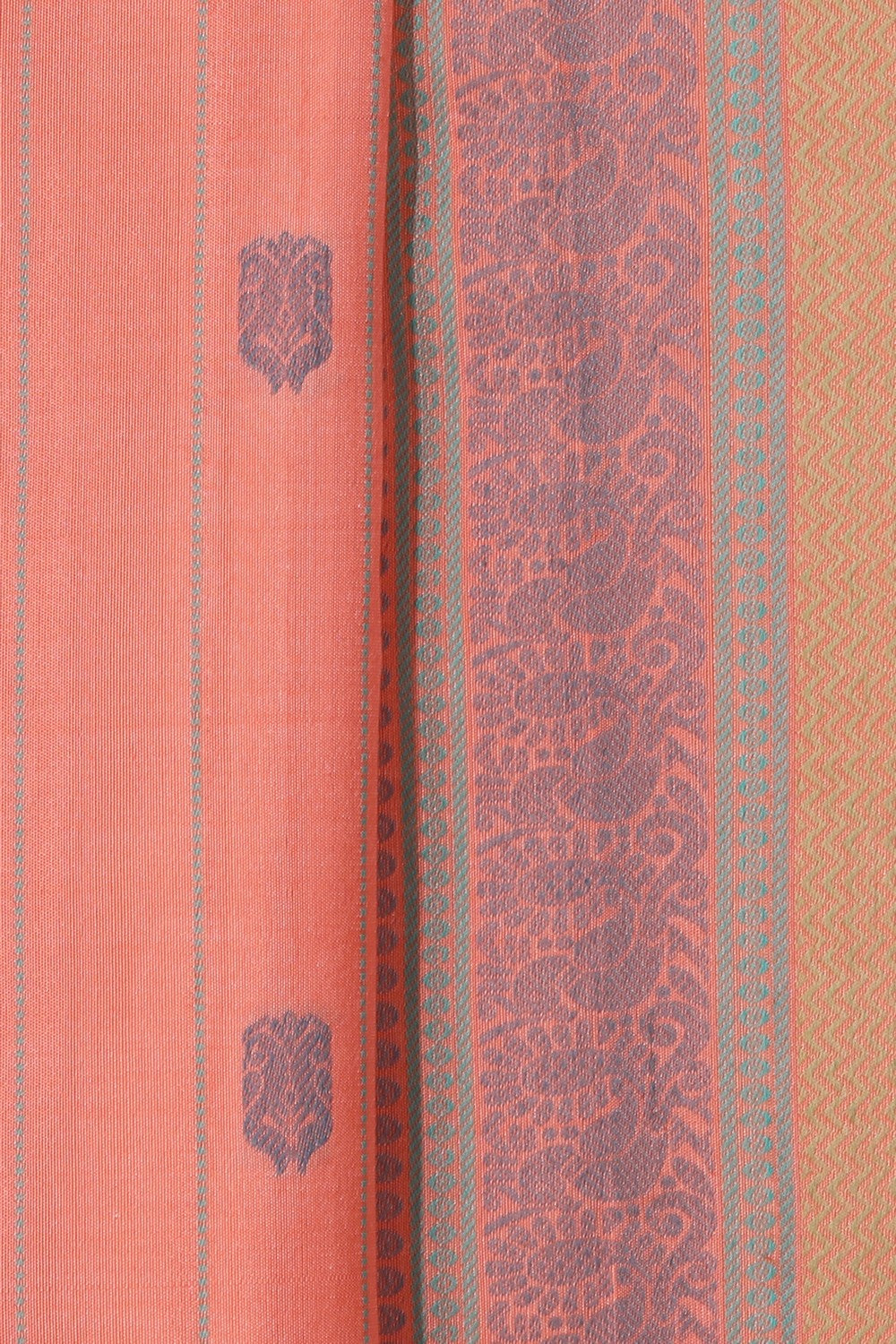 Collection of Kanchipuram Silk Peach Saree in a gallery layout