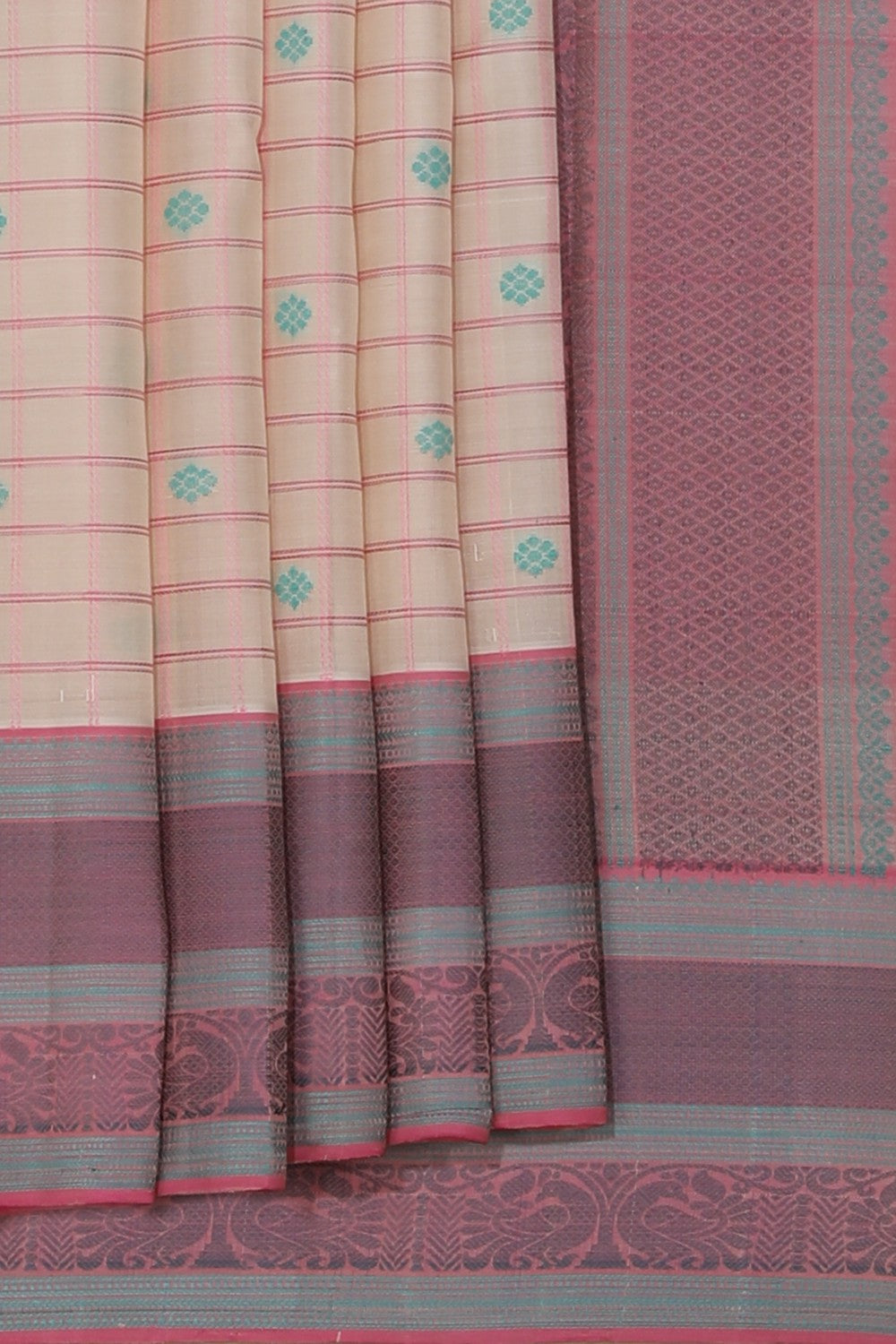 Kanchipuram Silk Off-White Saree