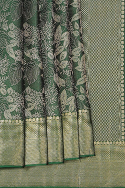 Collection of Arani Silk Bottle Green Saree in a gallery layout