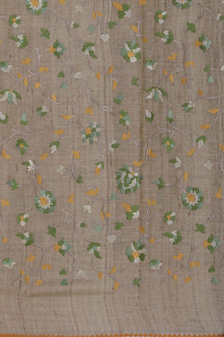 Image of Tussar Silk Floral Printed Saree