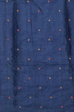 Image of Tussar Silk Blue Saree