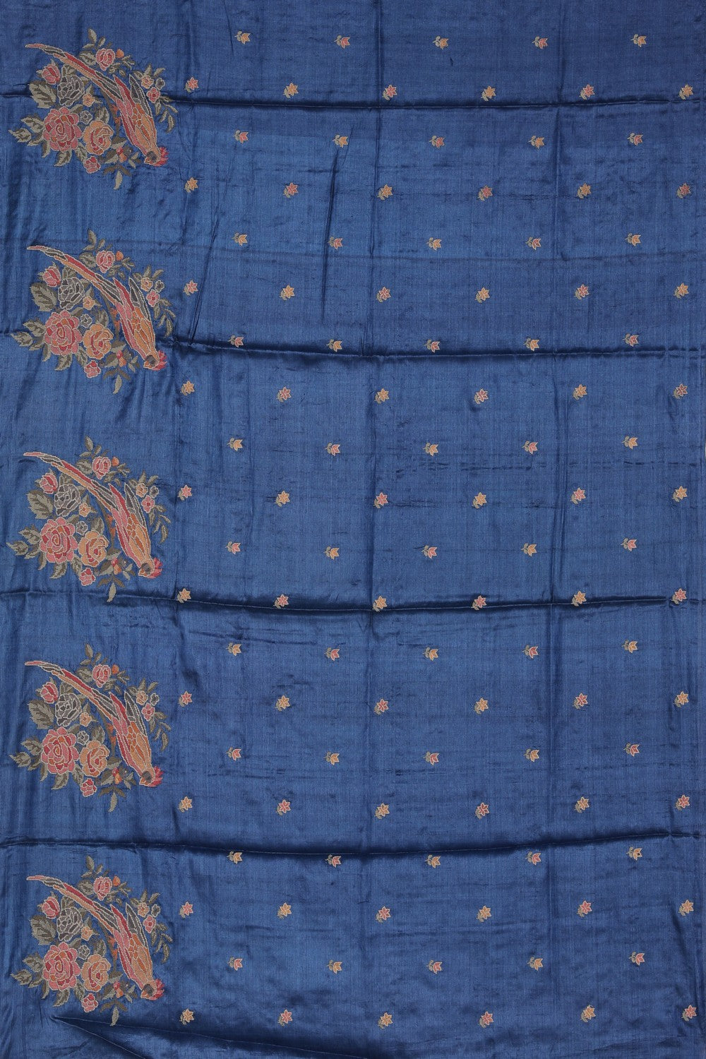 Tussar Silk Blue Saree