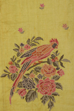 Image of Tussar Silk Yellow Saree