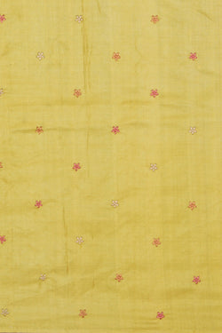 Image of Tussar Silk Yellow Saree