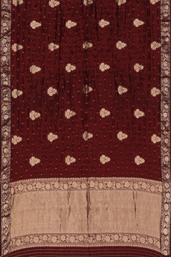 Image of Bandhani Maroon Saree