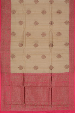 Image of Banarasi Tussar Silk Beige Saree