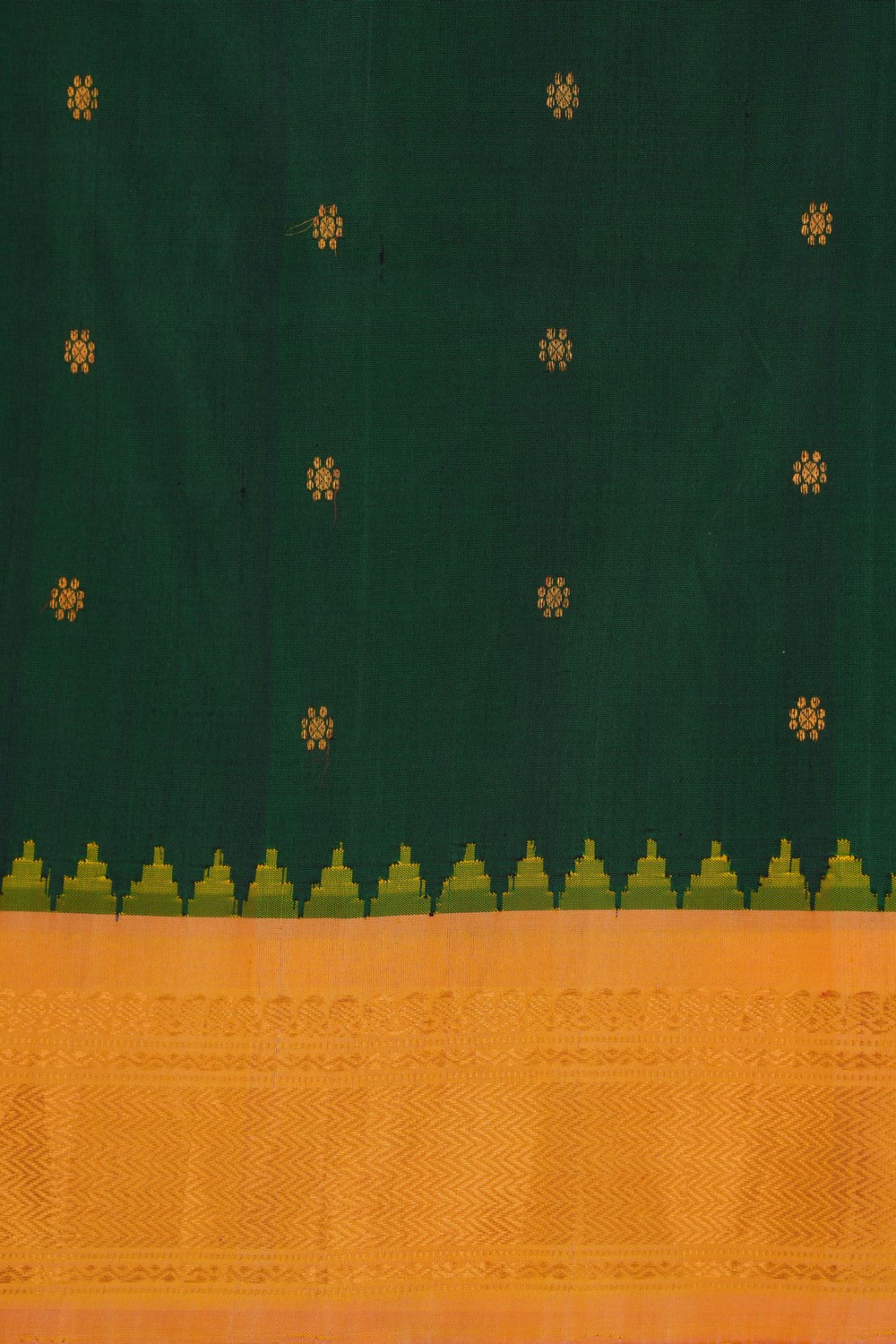 Image of Green Gadwal Silk Saree