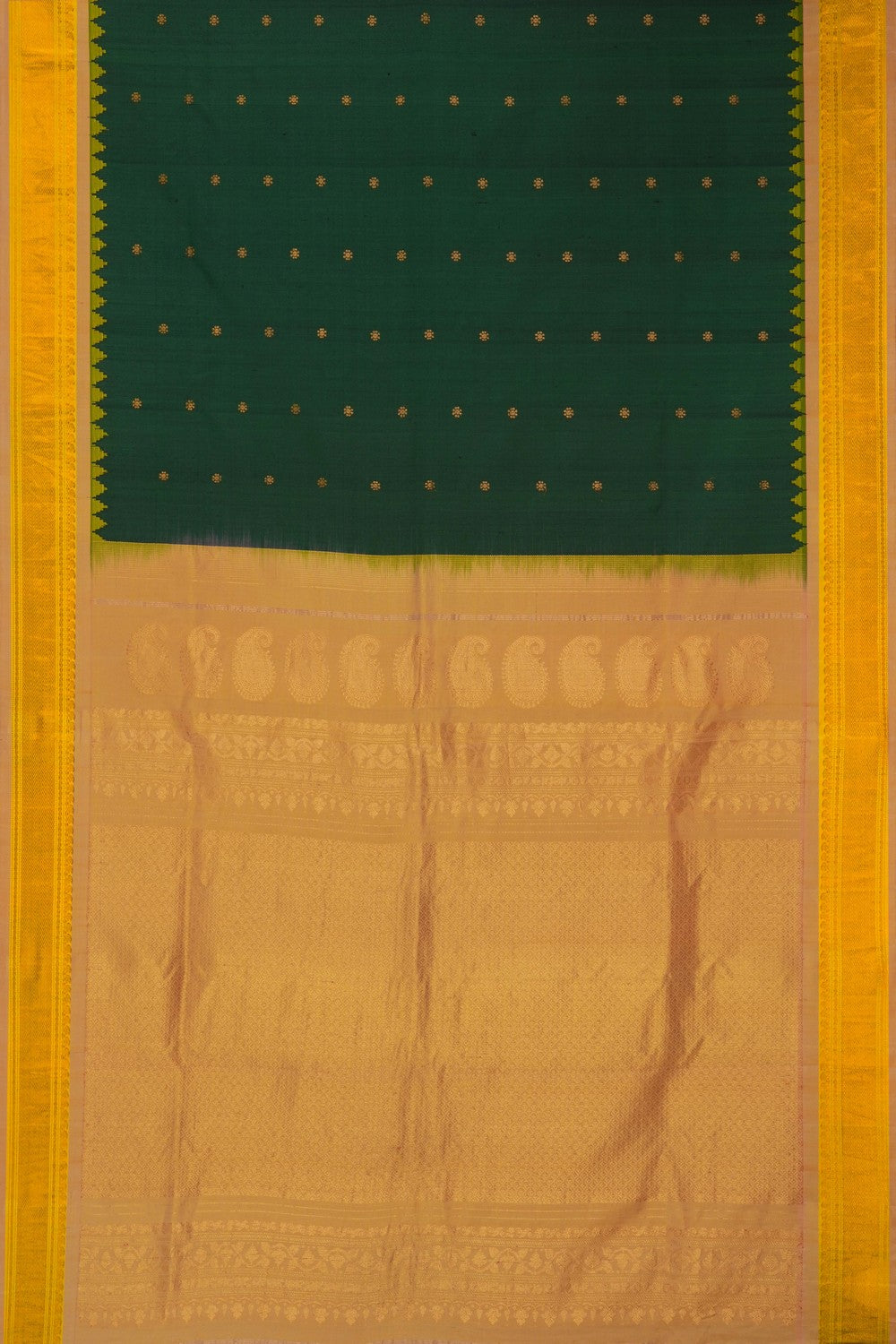 Image of Green Gadwal Silk Saree