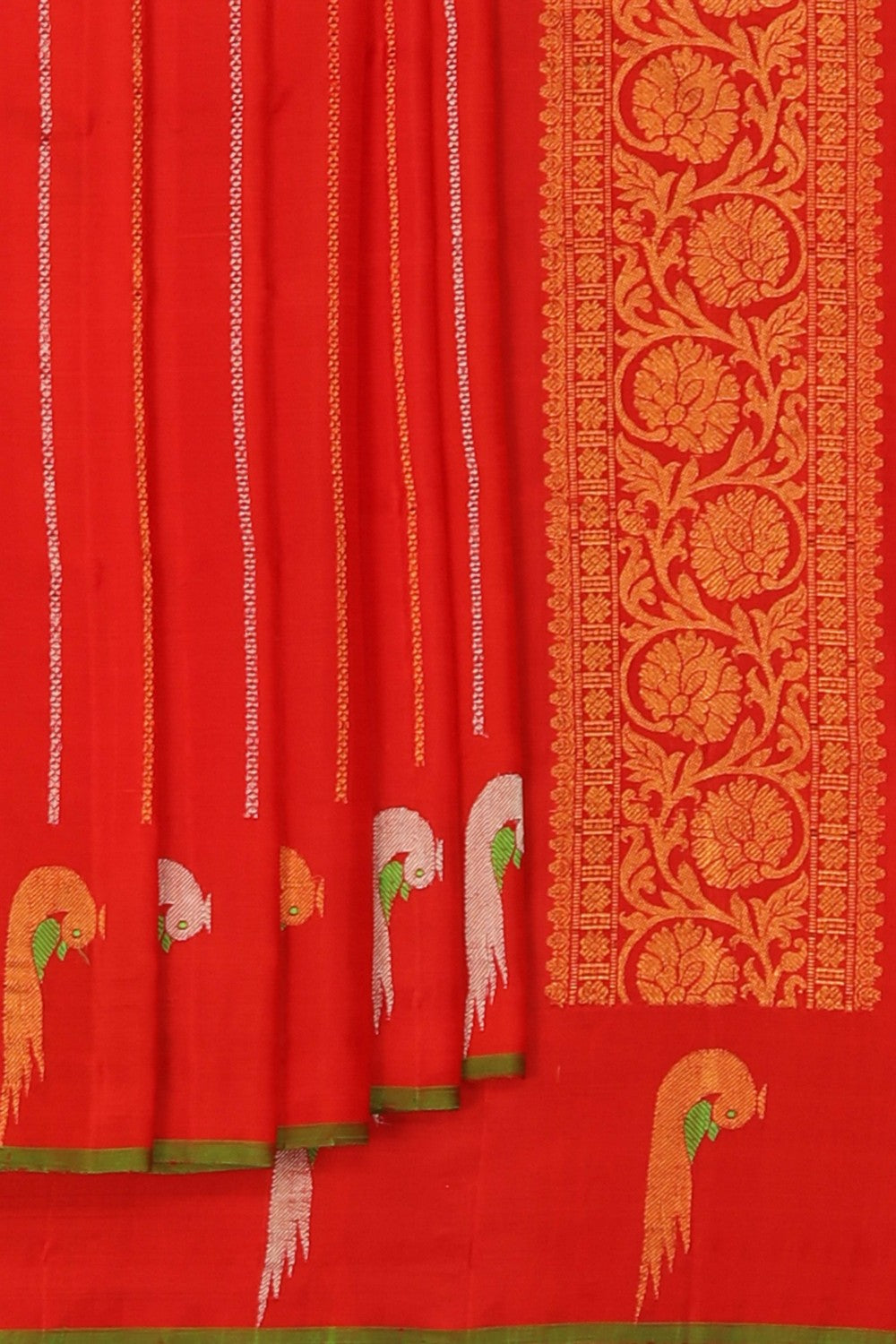 Image of Gadwal Silk Red Saree