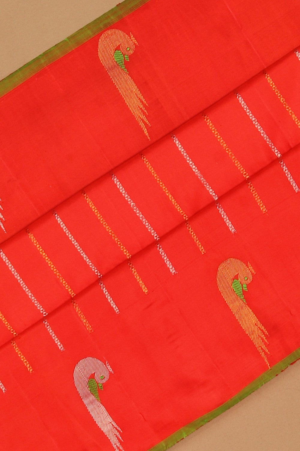 Image of Gadwal Silk Red Saree