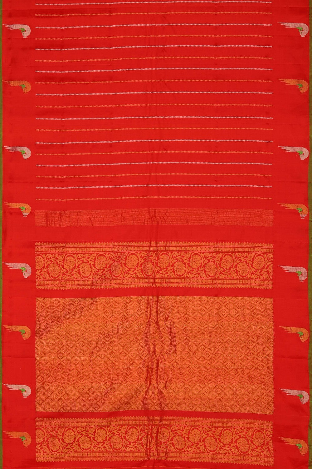 Image of Gadwal Silk Red Saree