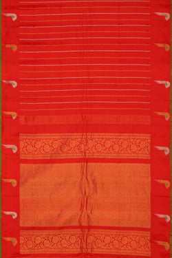Image of Gadwal Silk Red Saree