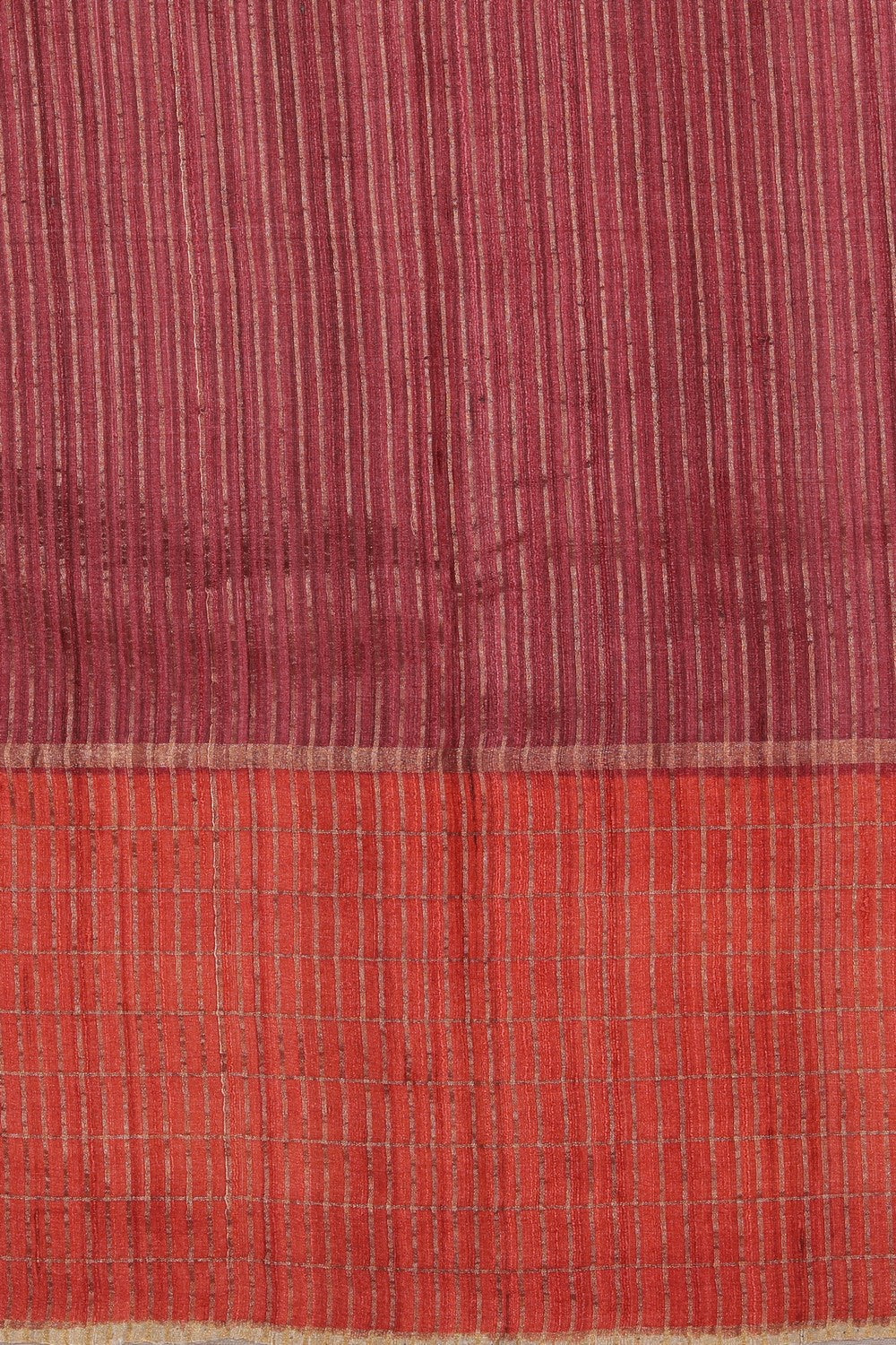 Bhagalpur Tussar Silk Red Saree