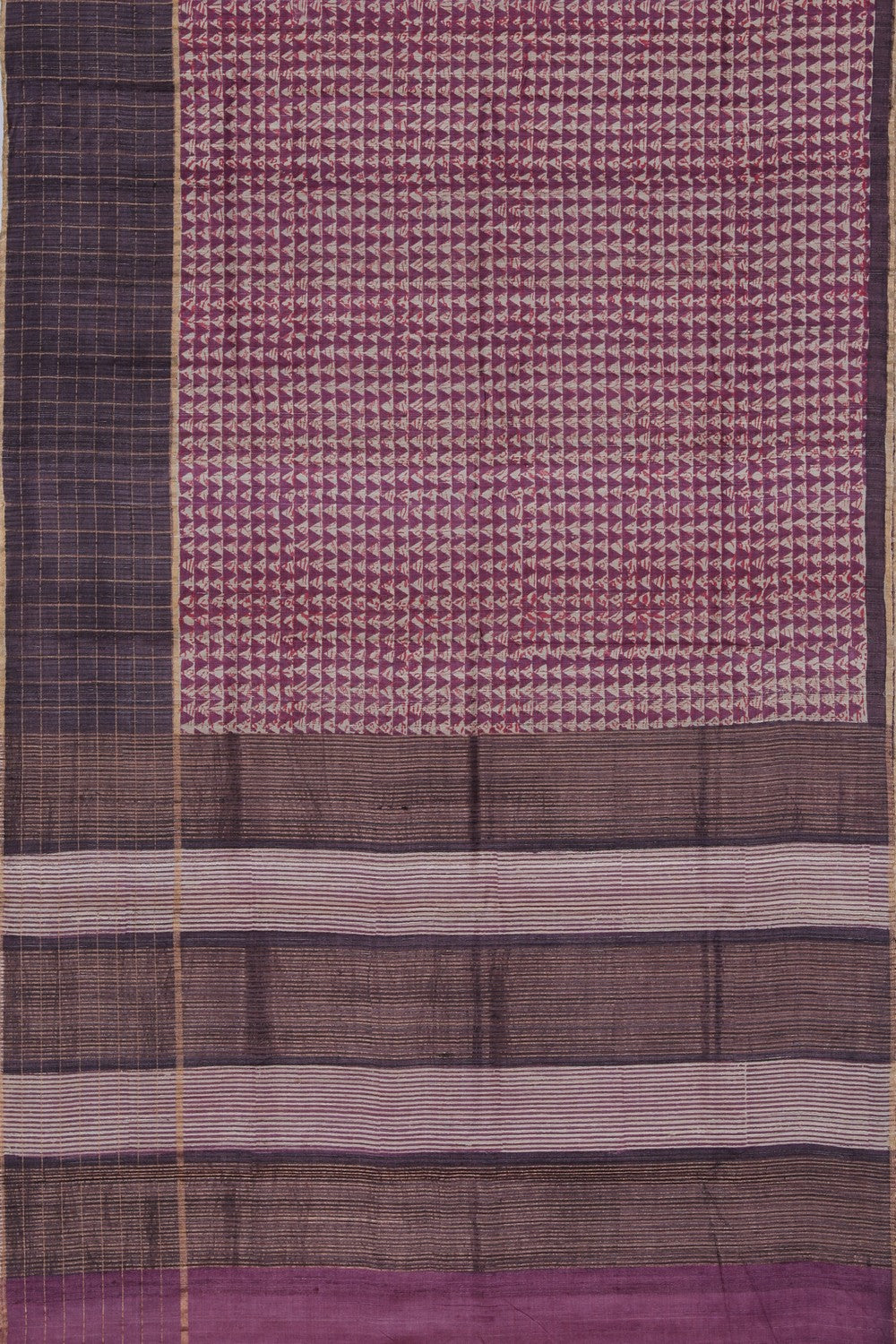 Bhagalpur Tussar Silk Magenta Saree