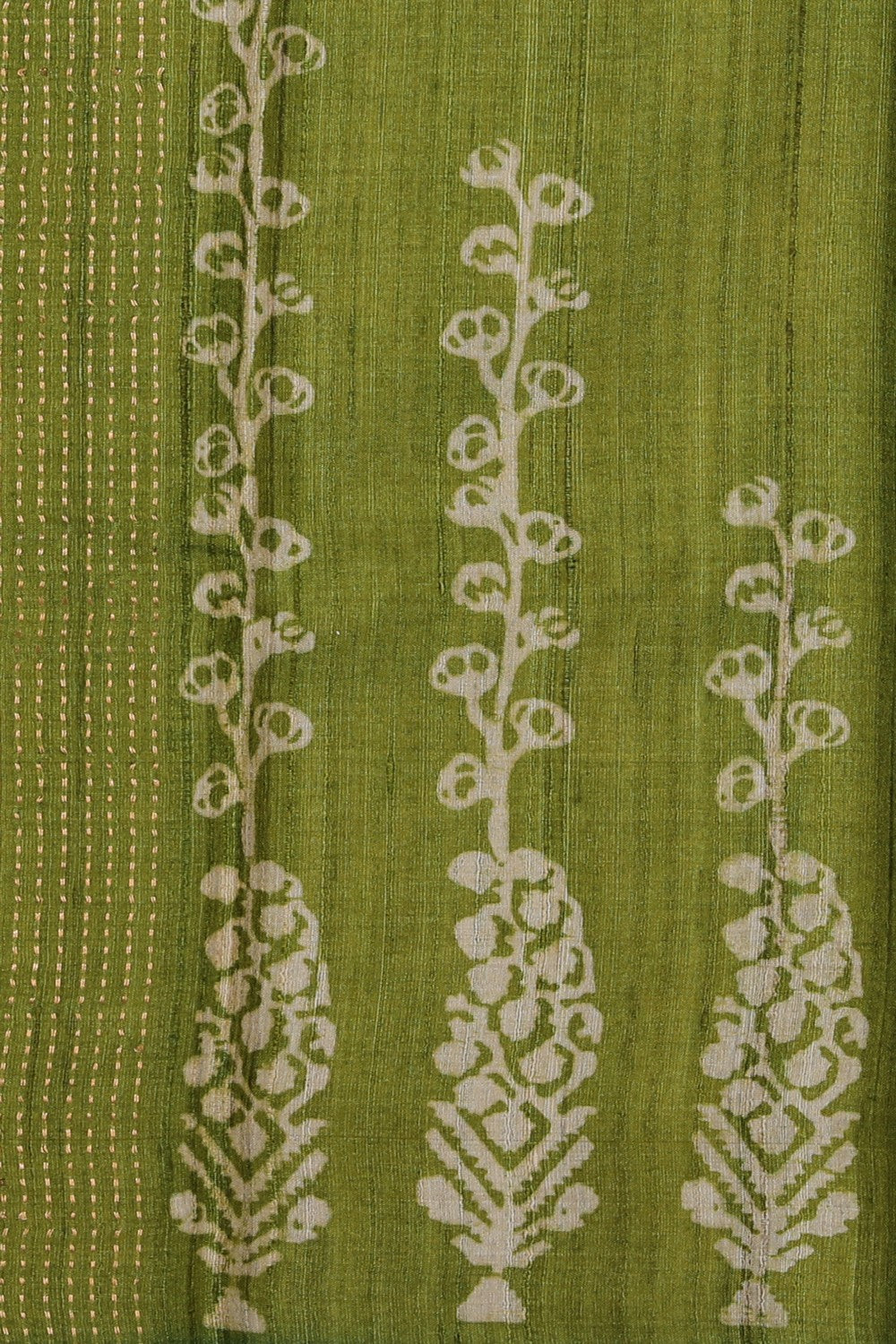 Bhagalpur Tussar Silk Green Saree