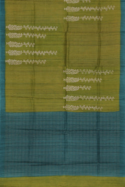 Image of Bhagalpur Tussar Silk Green Saree