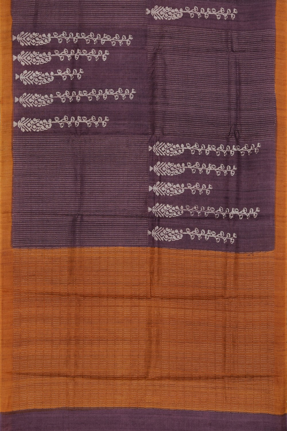 Bhagalpur Tussar Silk Purple Saree