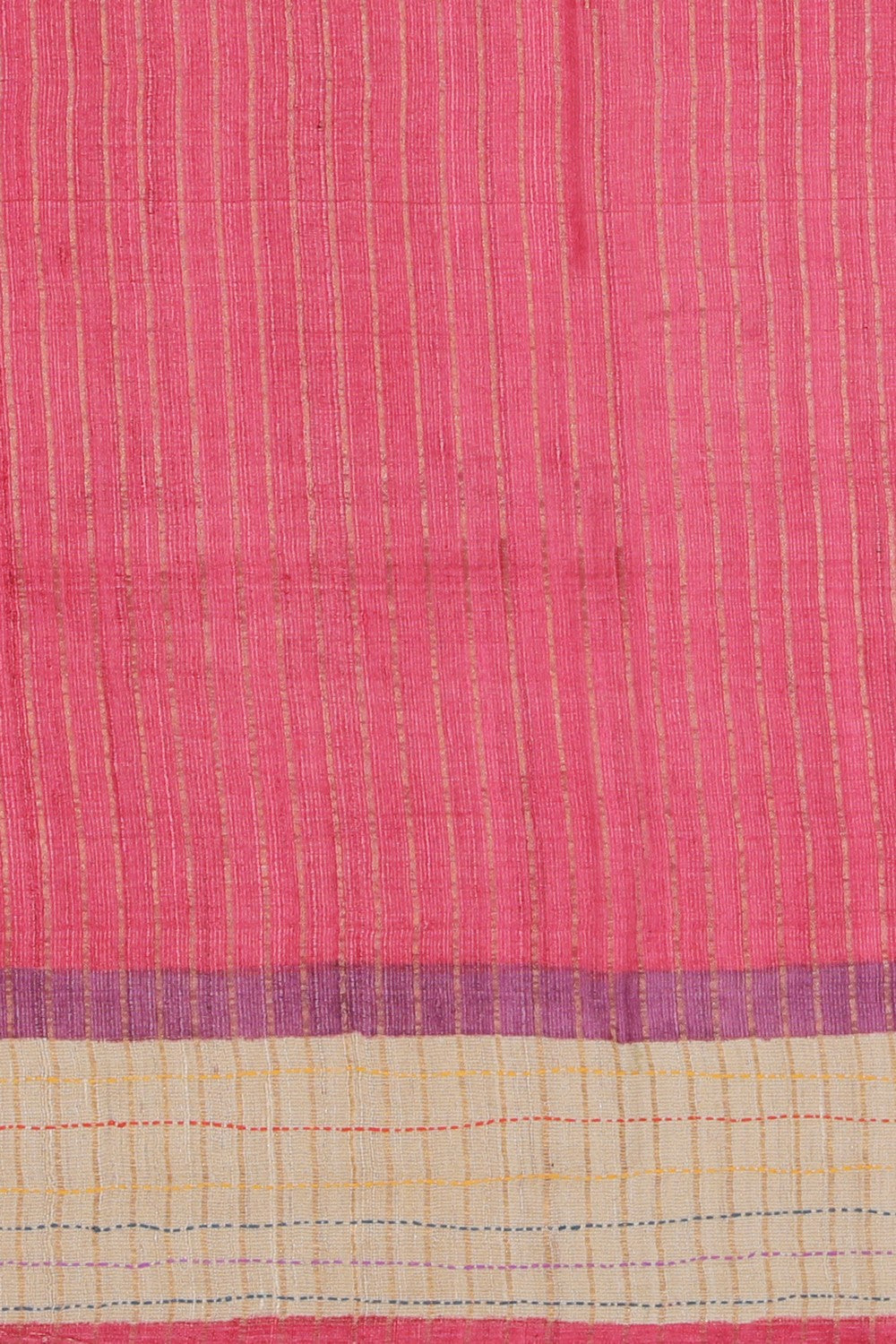 Bhagalpur Tussar Silk Magenta Saree