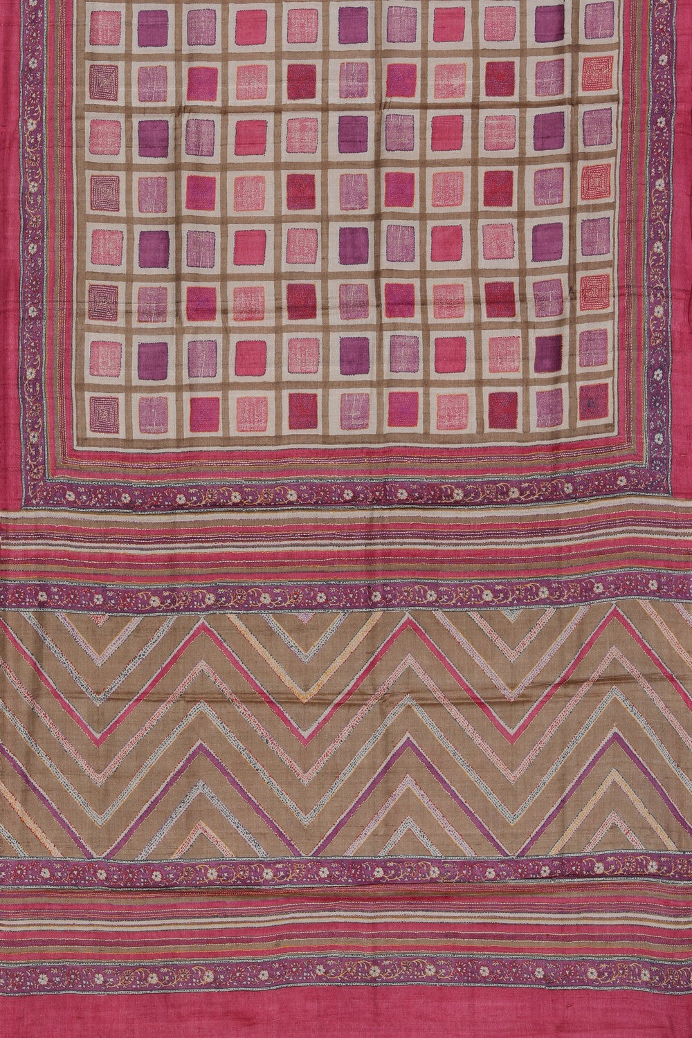 Bhagalpur Tussar Silk Magenta Saree