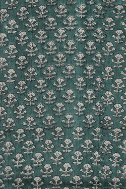 Image of Bhagalpur Tussar Silk Teal Green Saree