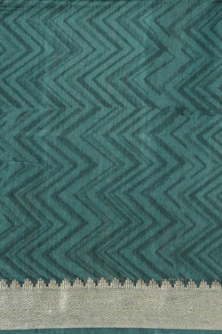 Image of Bhagalpur Tussar Silk Teal Green Saree