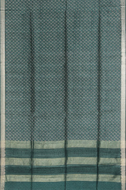 Image of Bhagalpur Tussar Silk Teal Green Saree