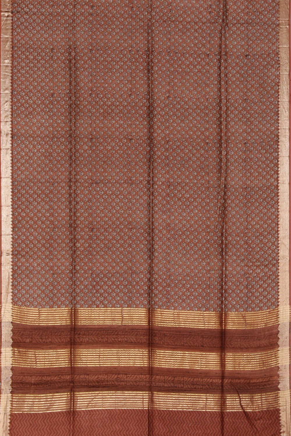 Bhagalpur Tussar Silk Caramel Brown Saree