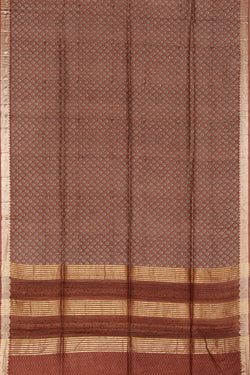 Image of Bhagalpur Tussar Silk Caramel Brown Saree