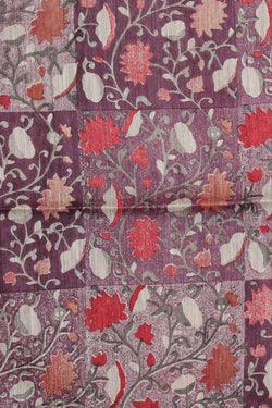 Image of Bhagalpur Tussar Silk Purple Saree