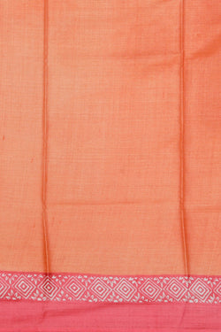 Image of Bhagalpur Tussar Silk Orange Saree