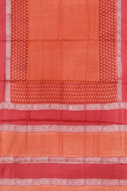 Image of Bhagalpur Tussar Silk Orange Saree