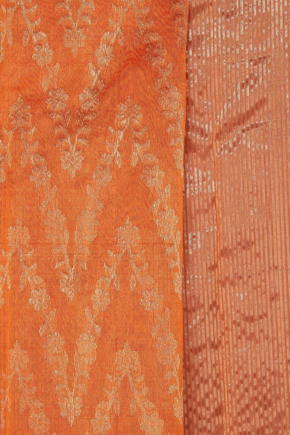 Chanderi Silk Orange Saree