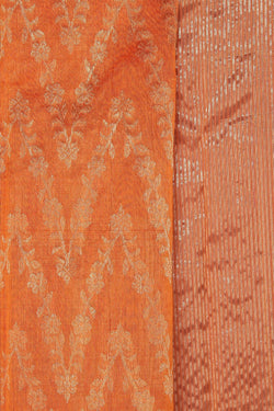 Image of Chanderi Silk Orange Saree