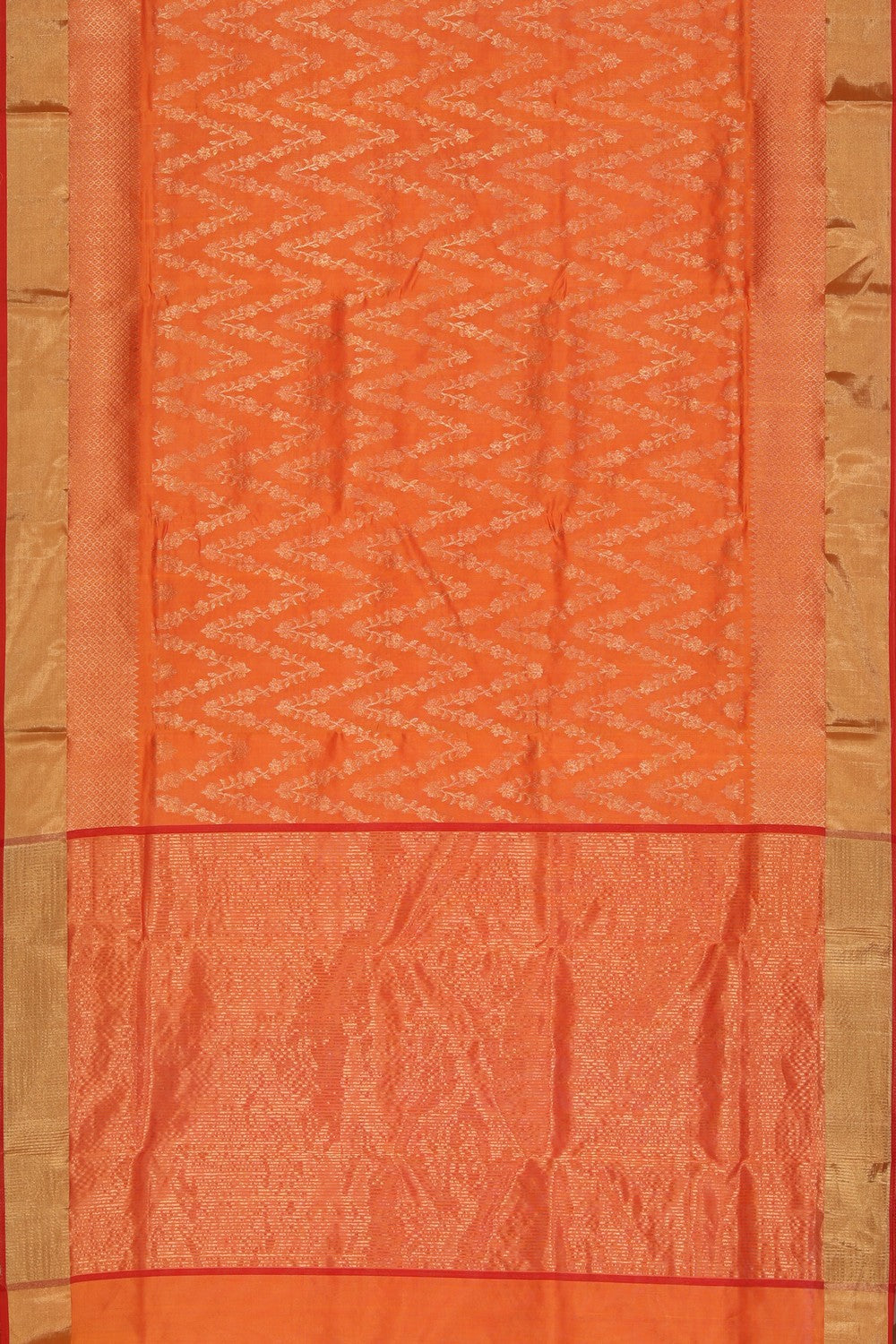 Chanderi Silk Orange Saree