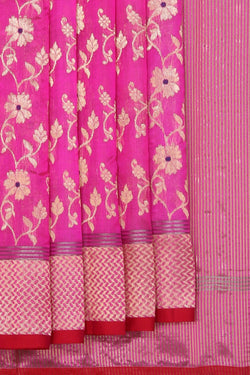 Image of Chanderi Silk Pink Saree