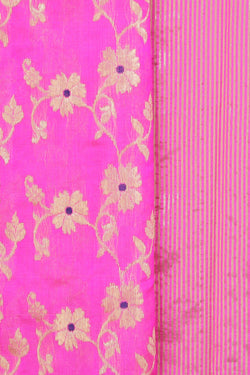 Image of Chanderi Silk Pink Saree