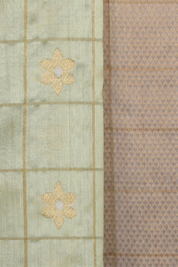 Image of Chanderi Silk Mint-Green Saree