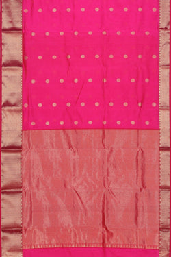 Image of Chanderi Silk Fuchsia Pink Saree