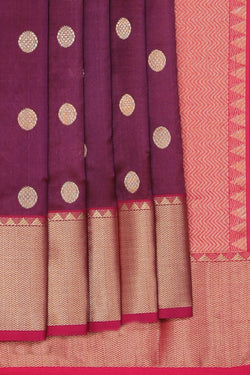 Image of Chanderi Silk Violet Saree