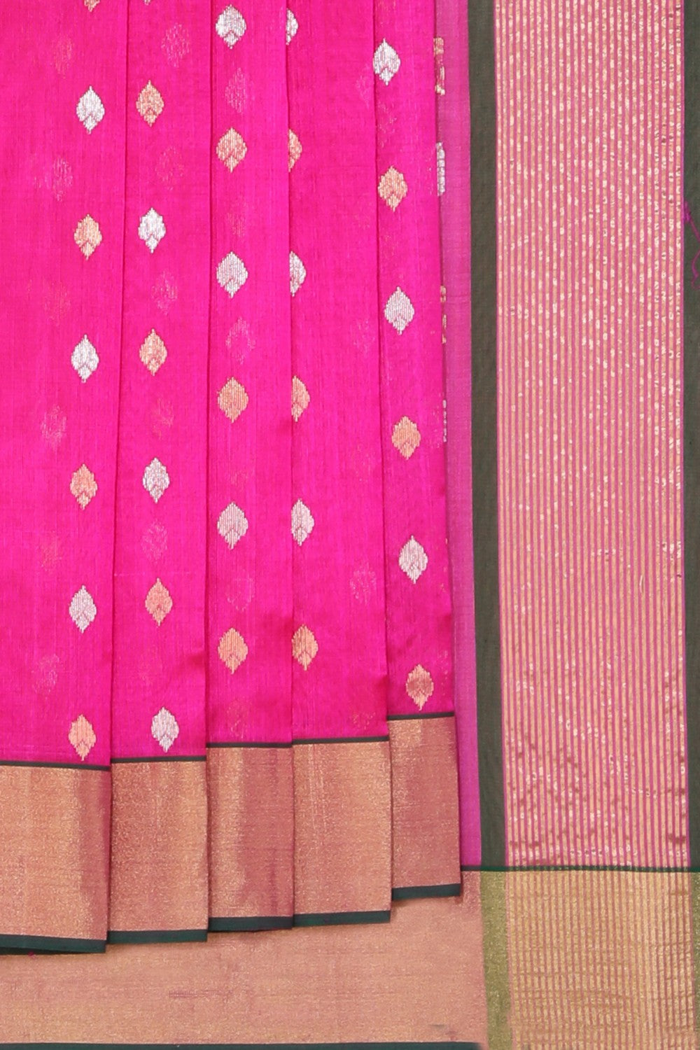 Chanderi Silk Fuchsia Pink Saree