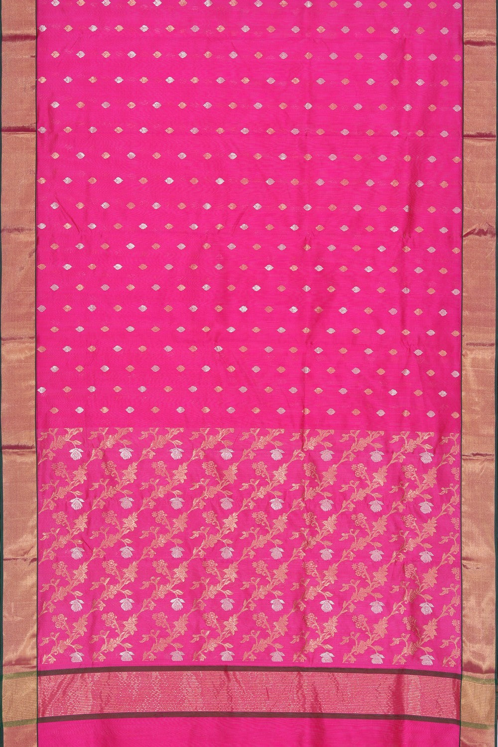 Chanderi Silk Fuchsia Pink Saree