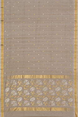 Image of Uppada Cotton Silk Grey Saree