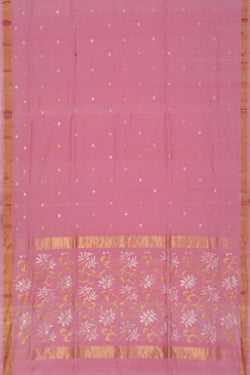 Image of Uppada Cotton Silk Pink Saree