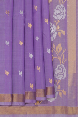 Image of Uppada Cotton Silk Lavender-Purple Saree